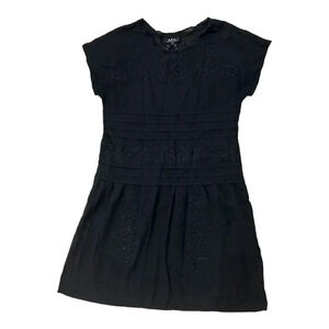 A.P.C. Black Mini Eyelet Detail Dress XS